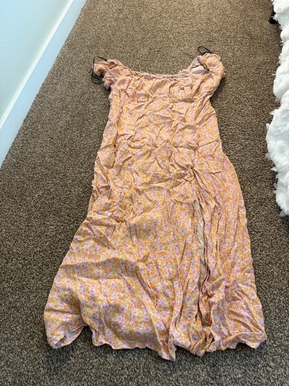 H&M Pink and Yellow Floral Maxi Dress